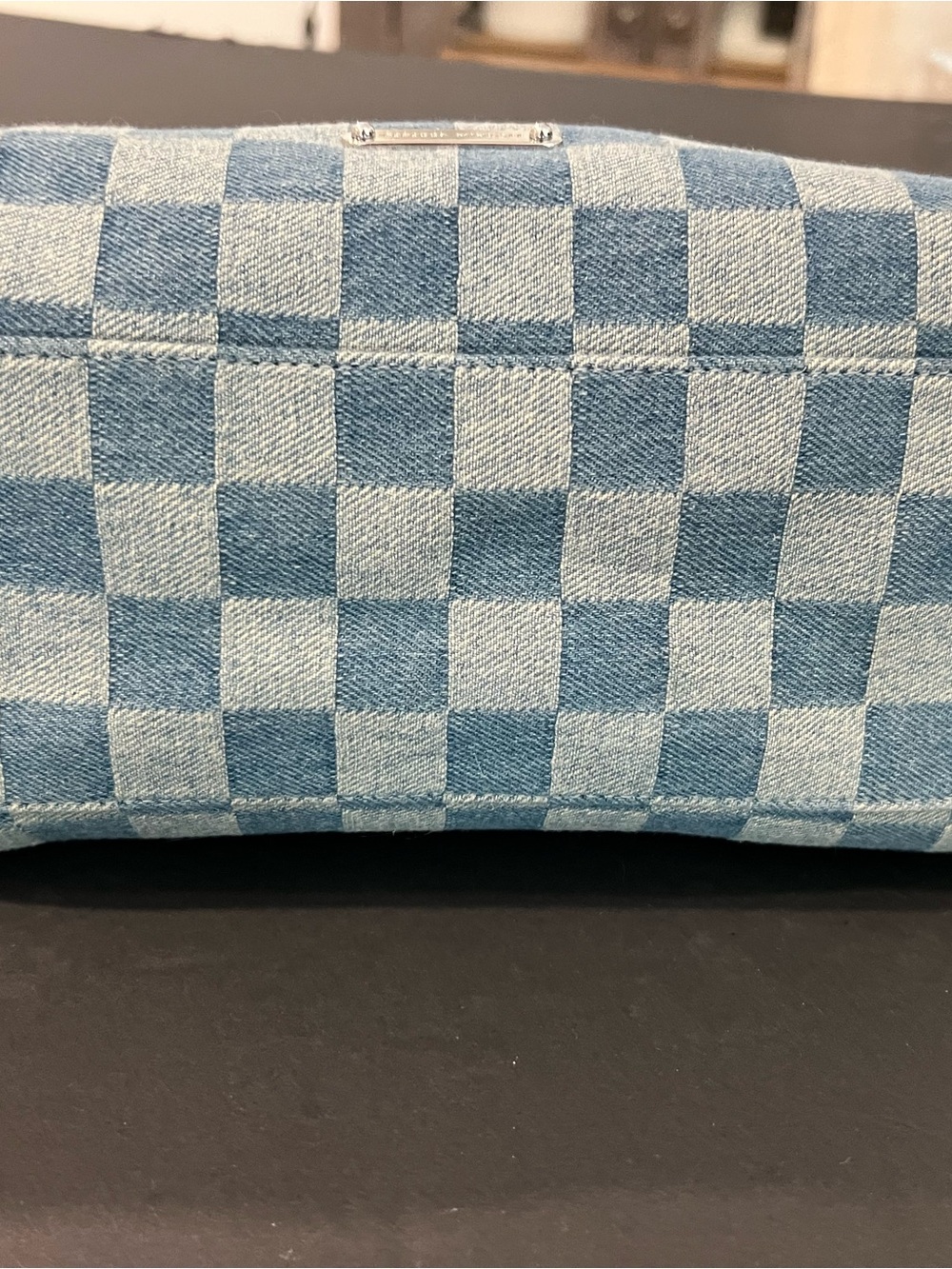 Rebecca Minkoff Light and Medium Blue Checker Denim Satchel - Picture 6 of 11